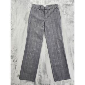 Dockers Ideal Fit Plaid Mid Rise Modern Pant Size‎ 4 Black White Stretch Cotton